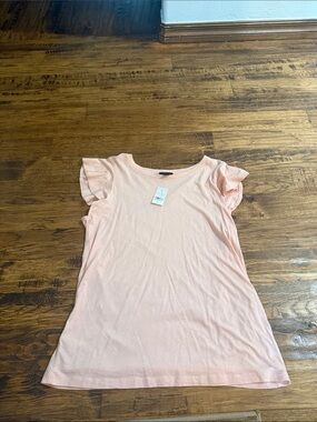 Light Pink Ann Taylor Ruffle Shirt